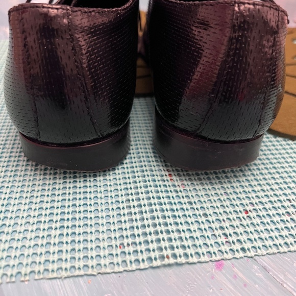 Black Snake Skin Italian Leather tie up Dress Shoes - Picture 3 of 3
